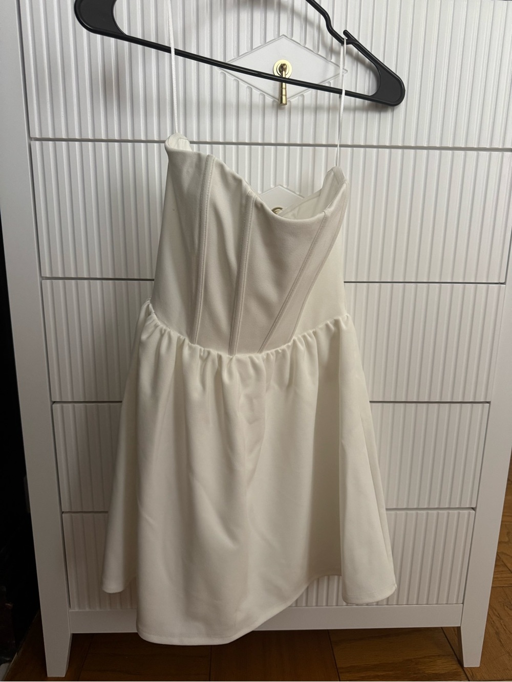 Altar'd State Cream Strapless Mini Dress